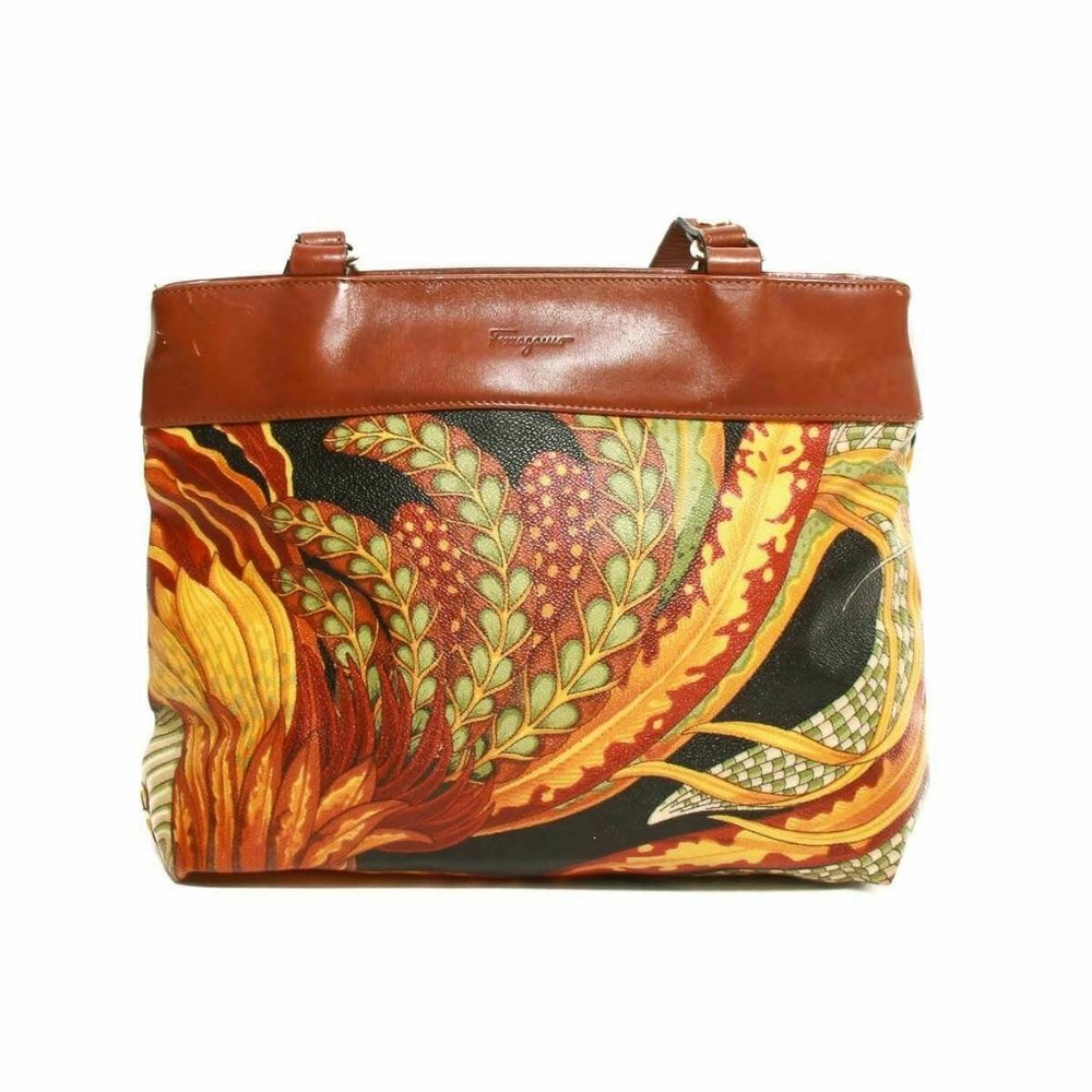 Salvatore Ferragamo Botanical pattern shoulder bag